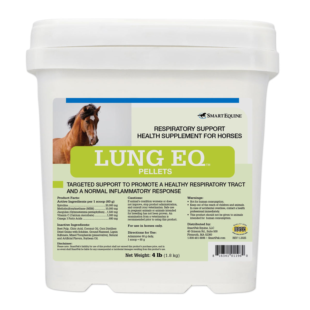 SmartEquine Lung EQ Pellets packaging for respiratory support and immune health.