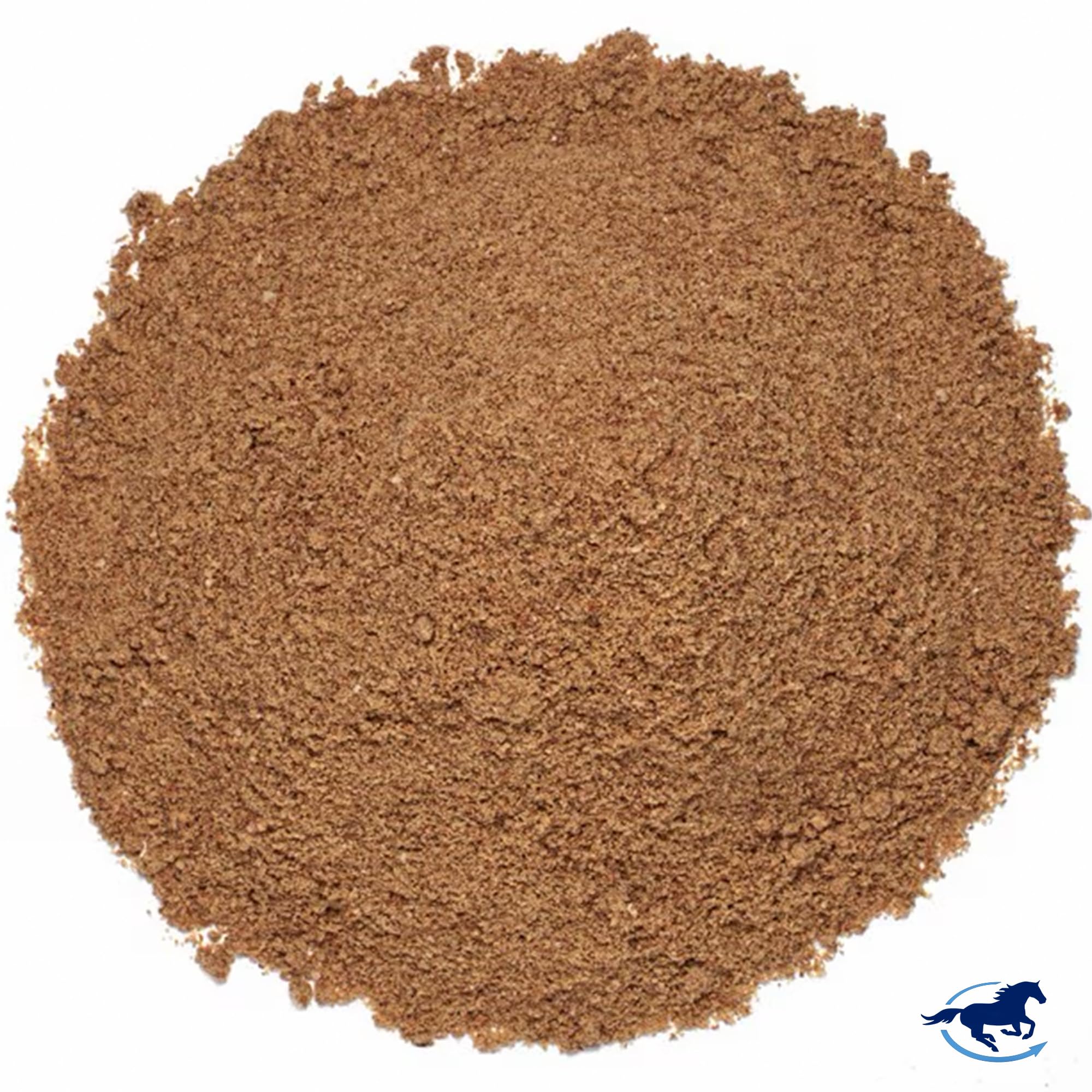 SmartEquine Smart & Simple Flax powder close-up shows fine texture and nutty aroma.