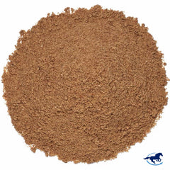 SmartEquine Smart & Simple Flax powder close-up shows fine texture and nutty aroma.