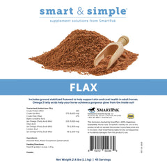 SmartEquine Smart & Simple Flax scoop ready to portion into horse feed.