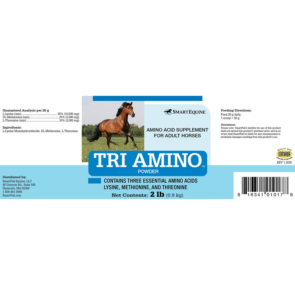 SmartEquine Tri Amino scoop measure demonstrates simple daily dosing for topline care