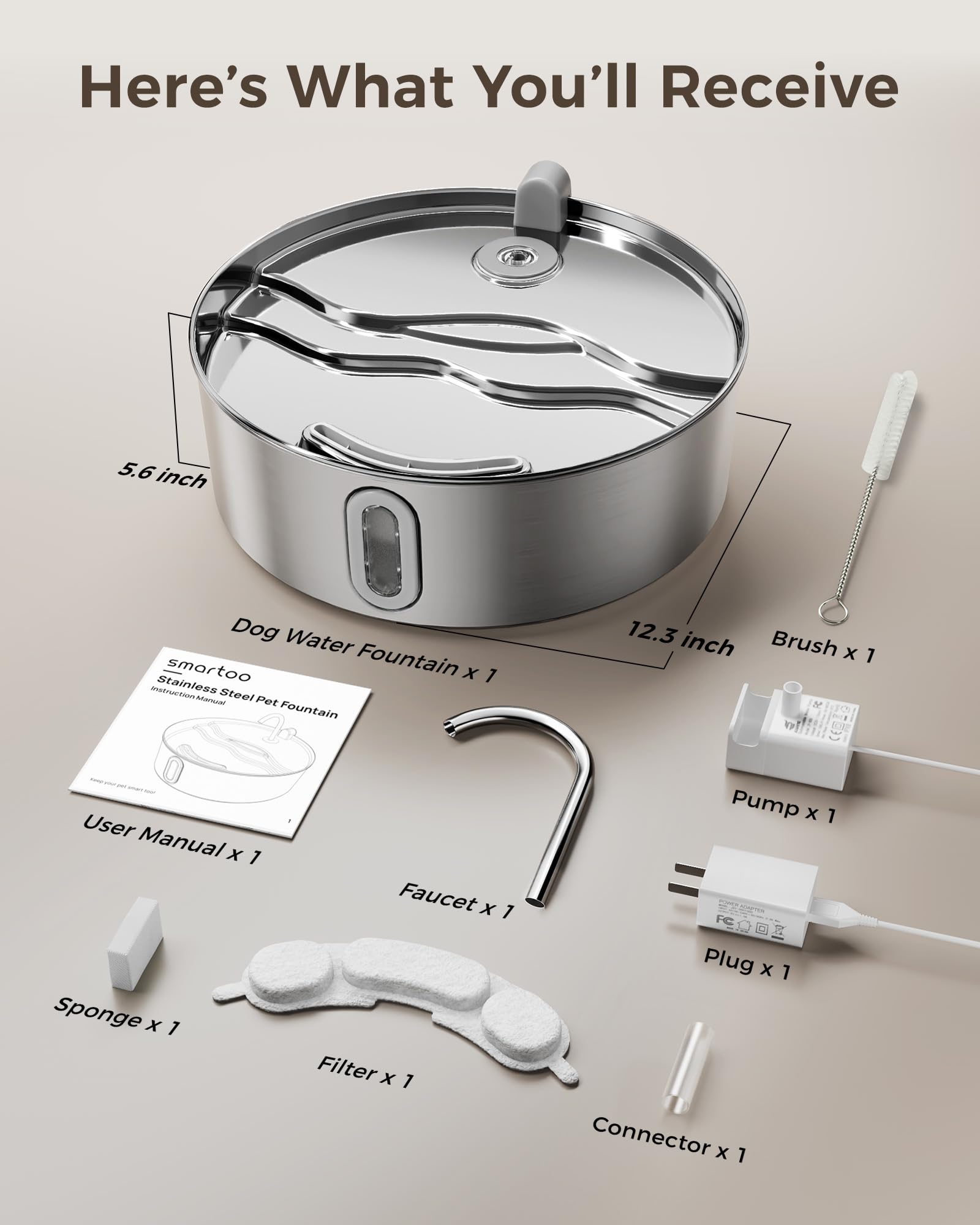 Smartoo fountain suits multi-pet homes for reliable hydration.
