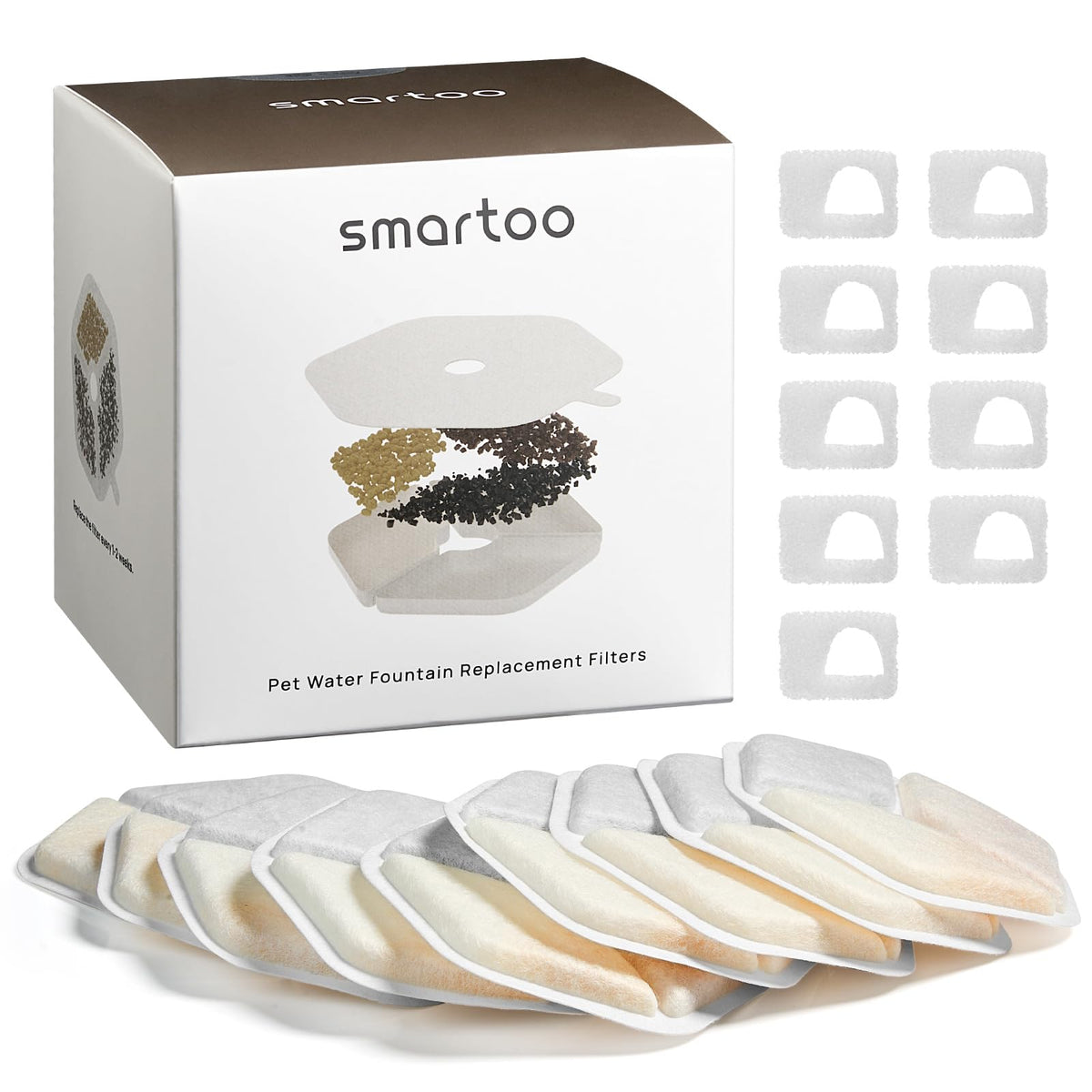 Smartoo PTM-643 replacement filters in a 9-pack for fresher-tasting water.