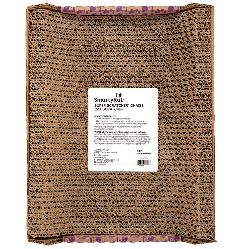 SmartyKat bark-like-texture-corrugate: mimics tree bark for natural scratching.