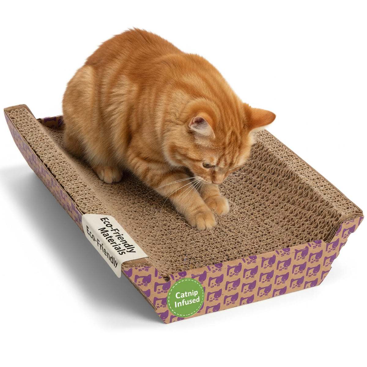 SmartyKat Super Scratcher Chaise corrugated-scratcher: durable surface and cozy lounge for cats.