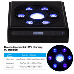 SMATFARM G3 reef light close-up of LED array for strong penetration