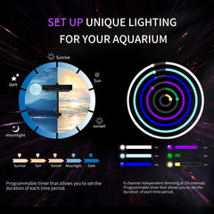 SMATFARM Aquarium Light Moonlight mode creates a gentle shimmer for nocturnal reef scenes.