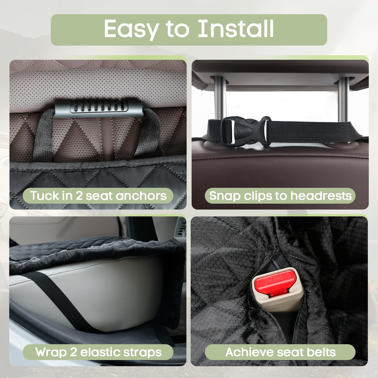Smatto quick-setup car seat cover with buckles and straps
