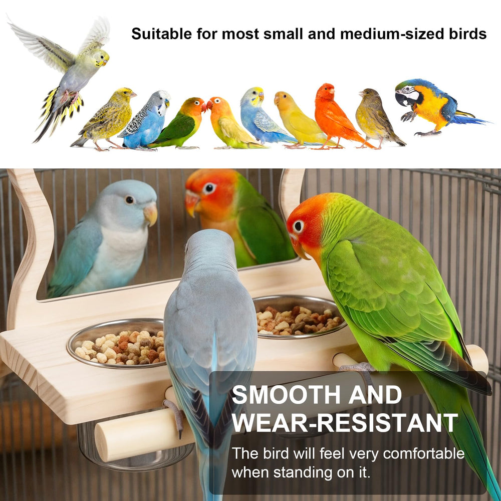 SMICEM natural pine perch creates a safe, natural-feeling resting spot.