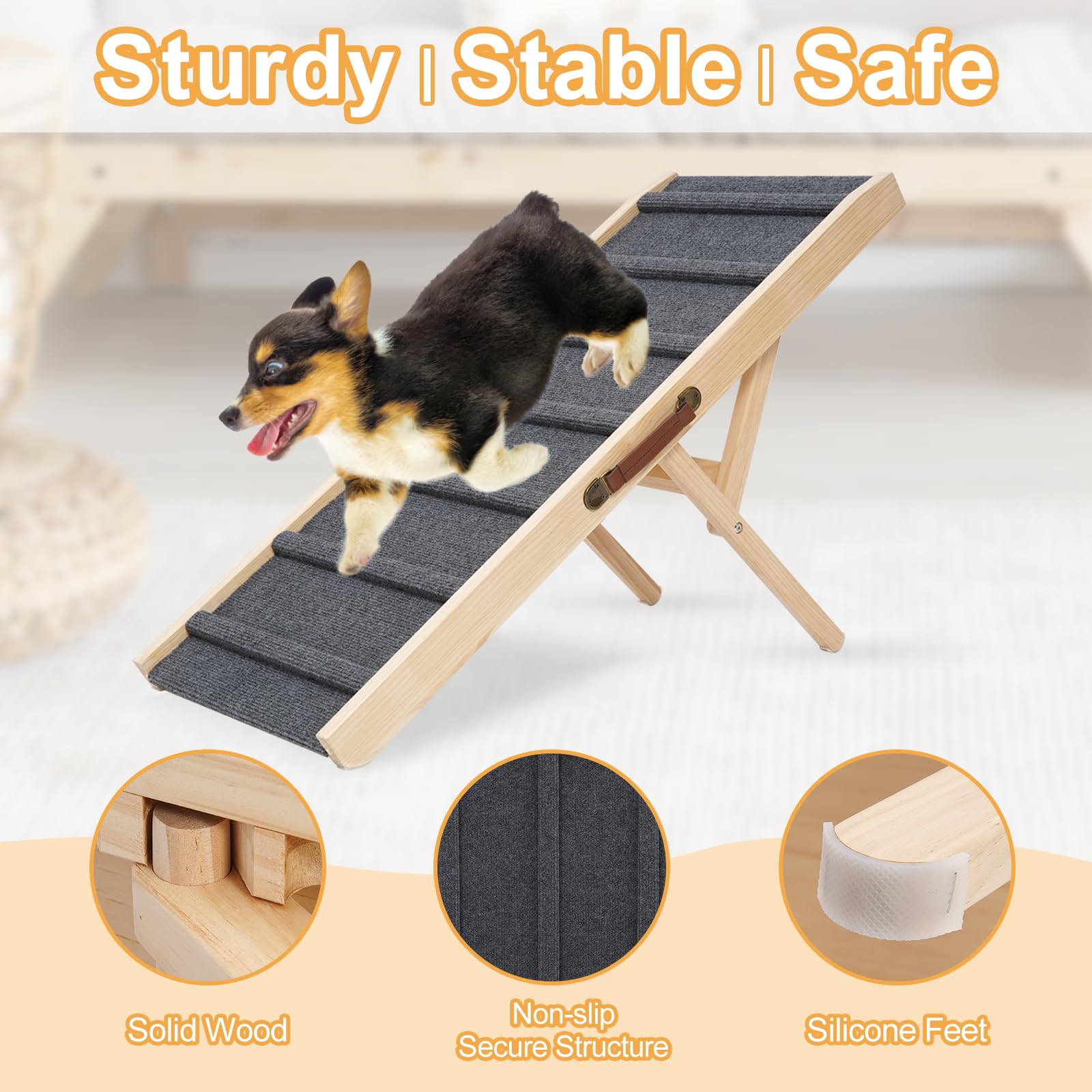 Smilebaby large dog ramp folded compact for travel and simple storage