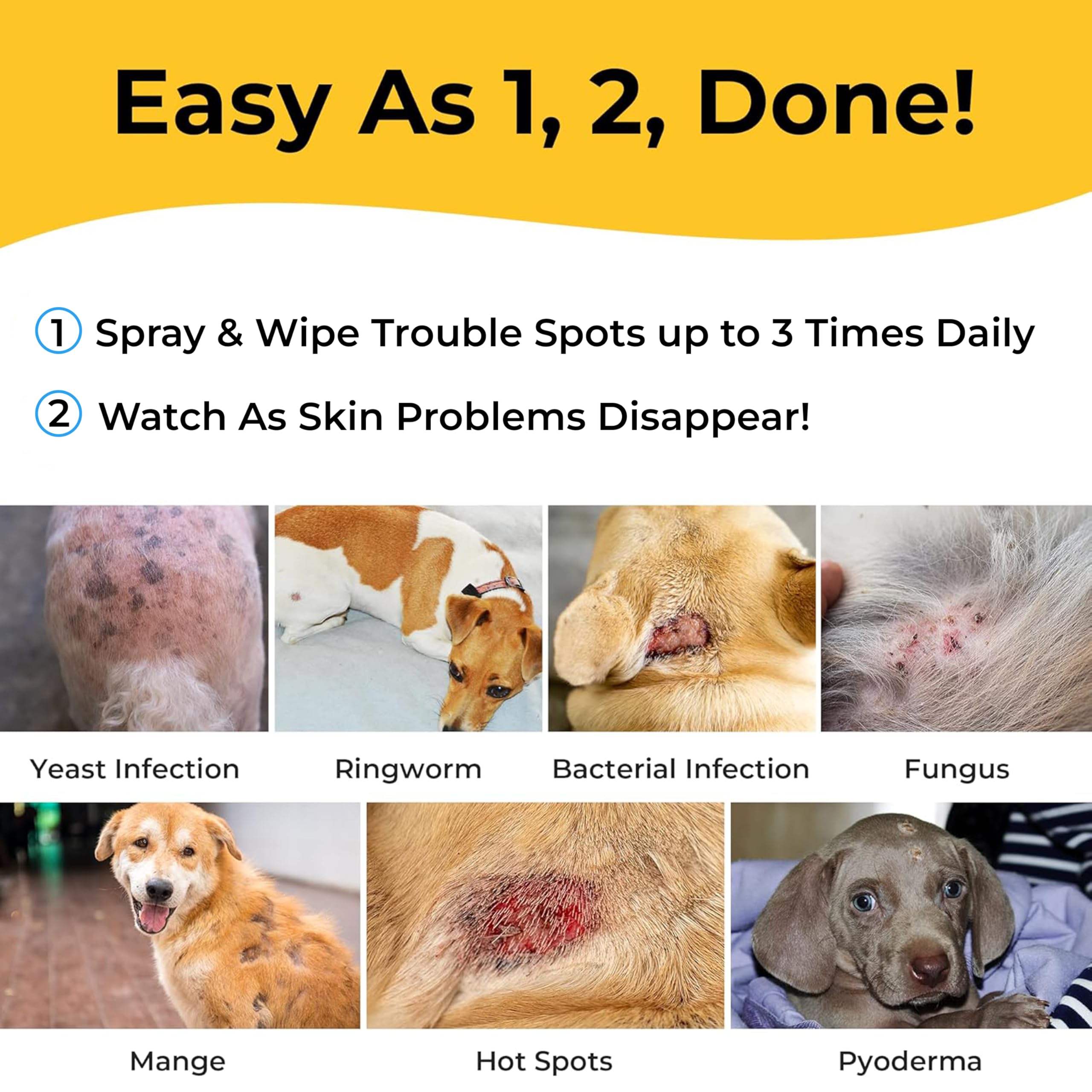 Smiling Paws shampoo foam on pet fur during bath for thorough coverage.