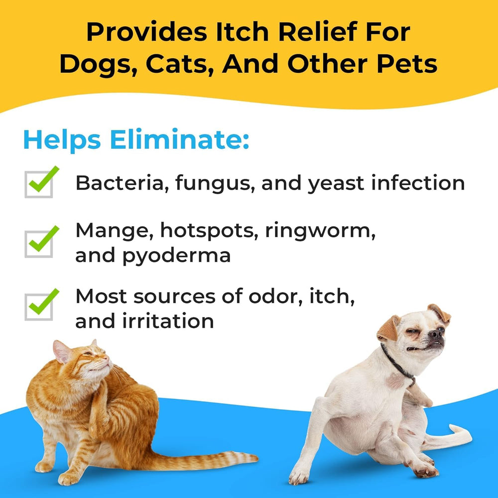 Smiling Paws Pets antibacterial wipes cat hot spot treatment on paw area.