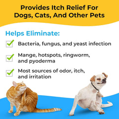 Smiling Paws Pets antibacterial wipes cat hot spot treatment on paw area.