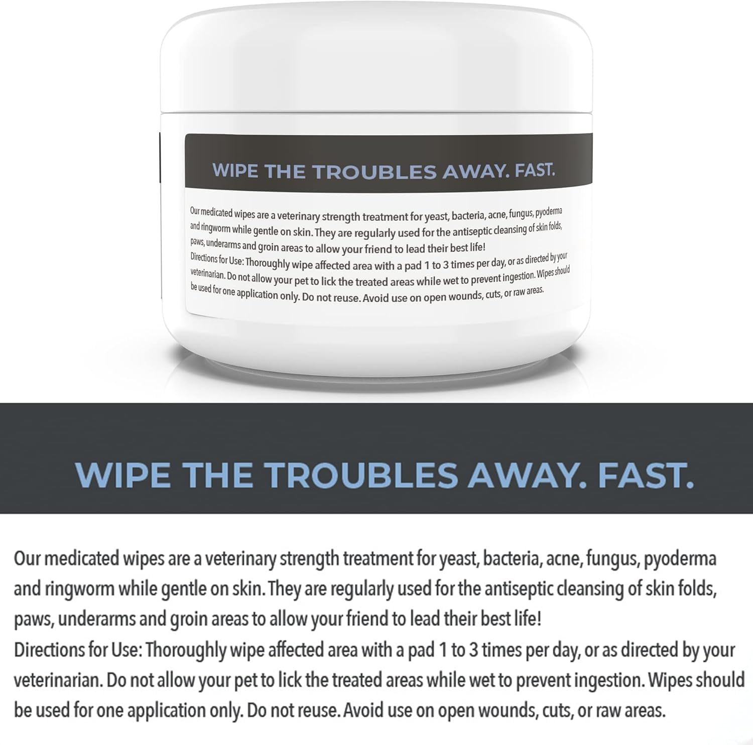 Smiling Paws Pets antibacterial wipes soothing aloe for gentle care.