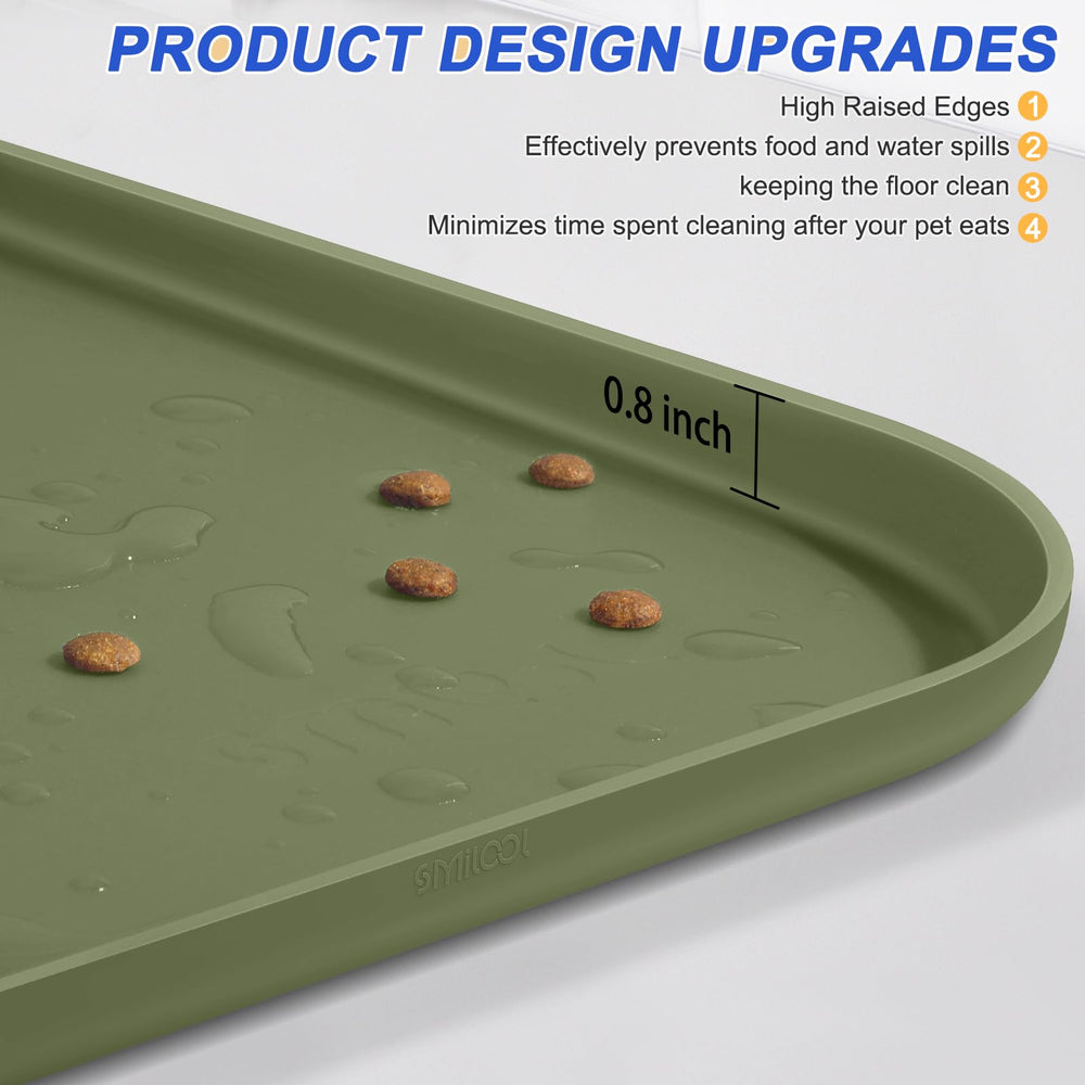 SMILOOL easy-clean silicone mat wipes down and dishwasher safe.