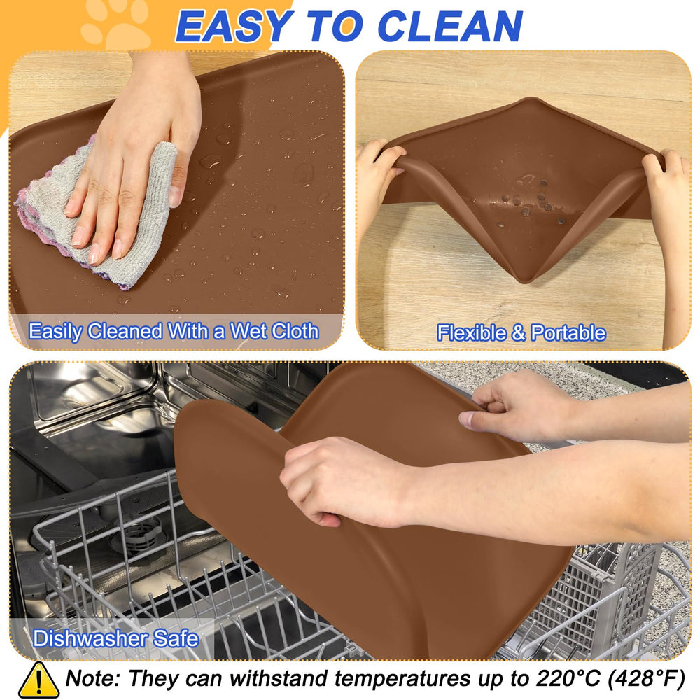 SMILOOL easy-clean silicone surface wipes clean quickly after meals.