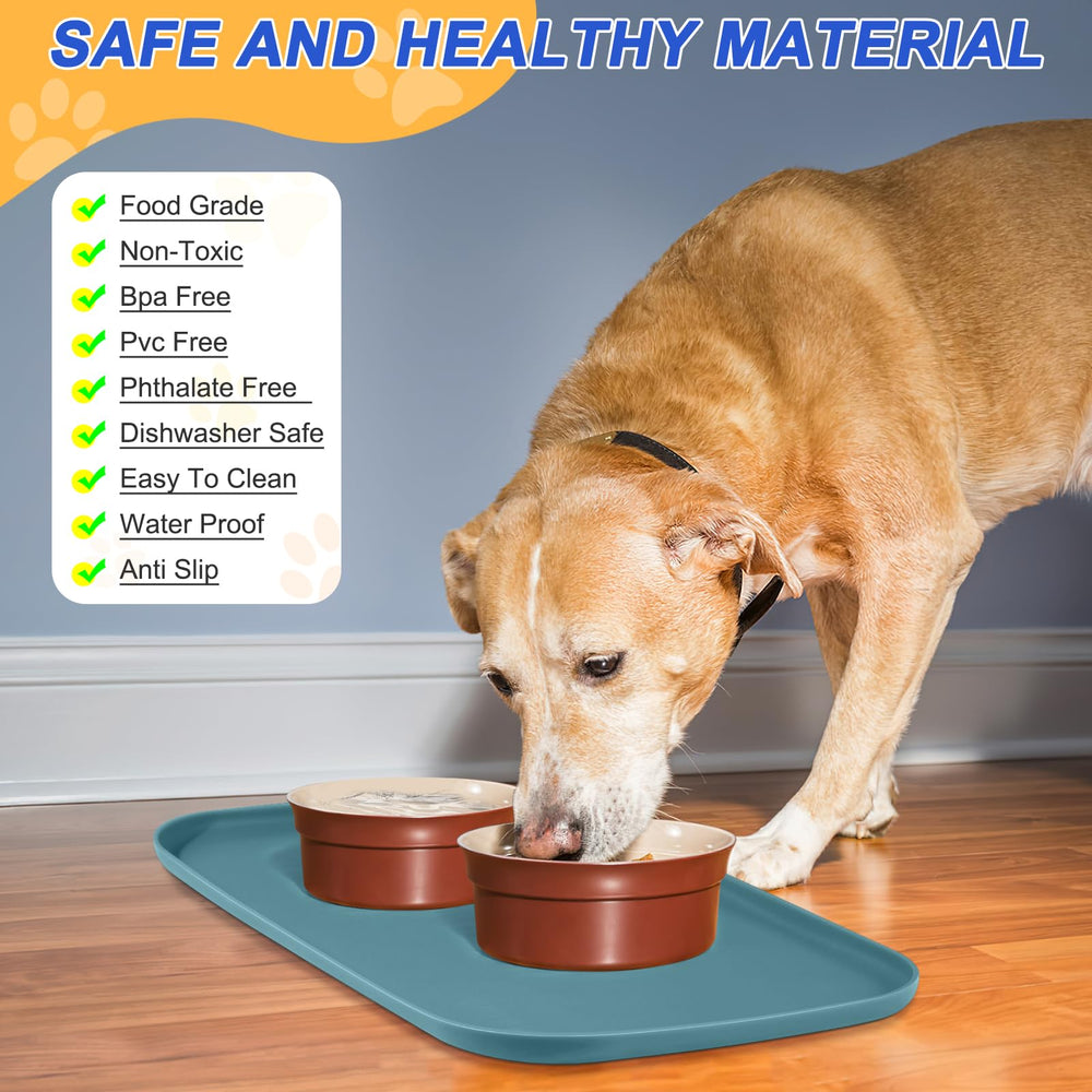 Smiloool mat with anti-slip bottom helps keep bowls in place