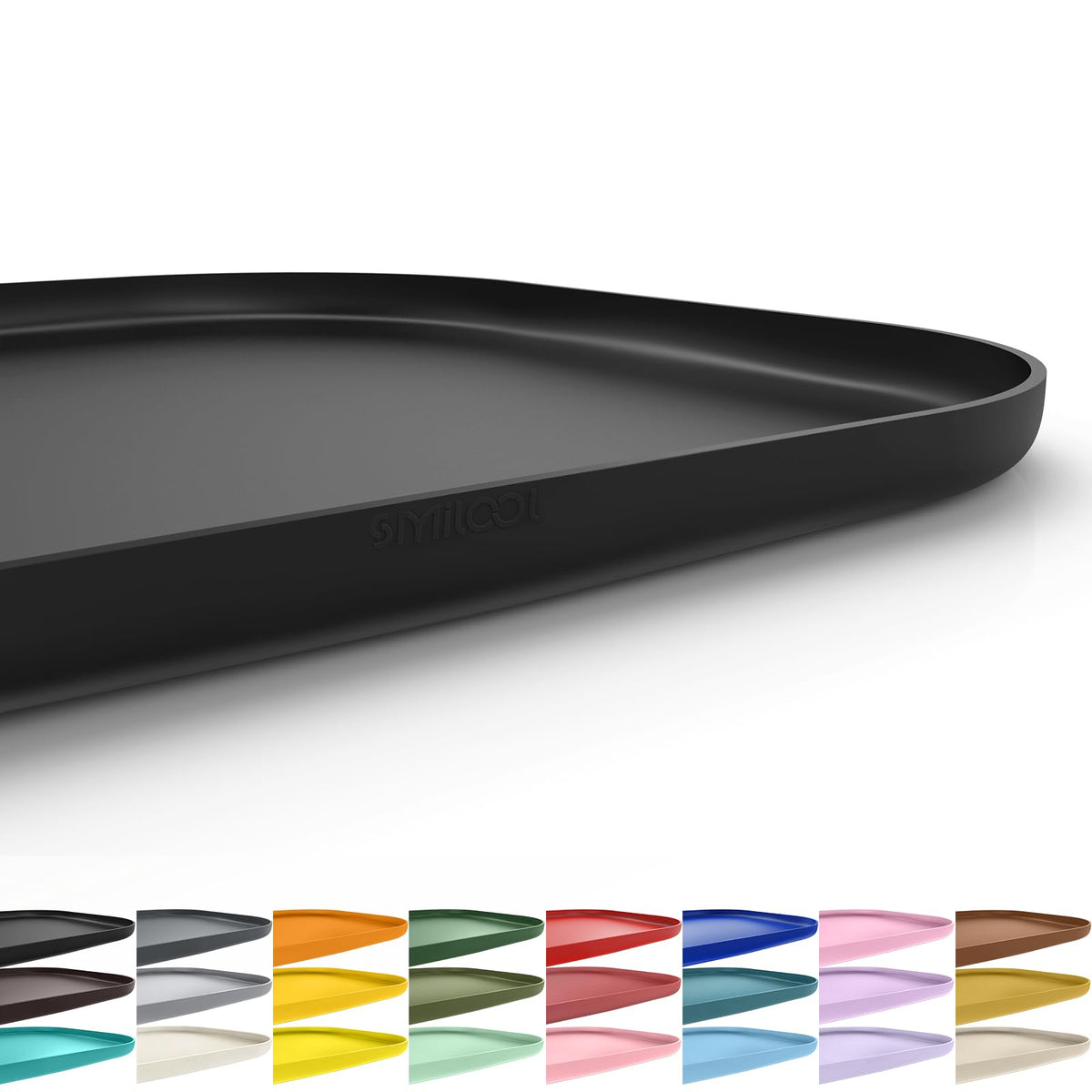 SMILOOL silicone pet feeding mat with raised edge prevents floor spills