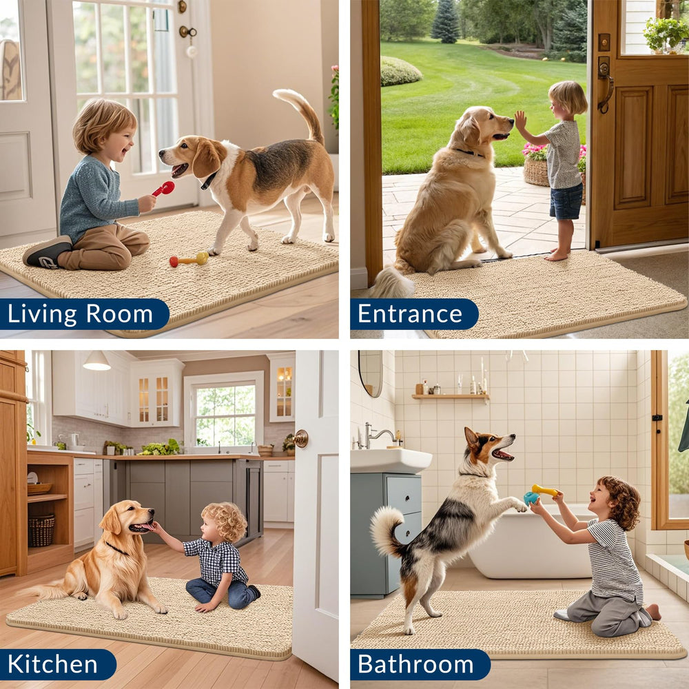 Smiry dog door mat easy-care fabric, washable and quick to dry after muddy visits.