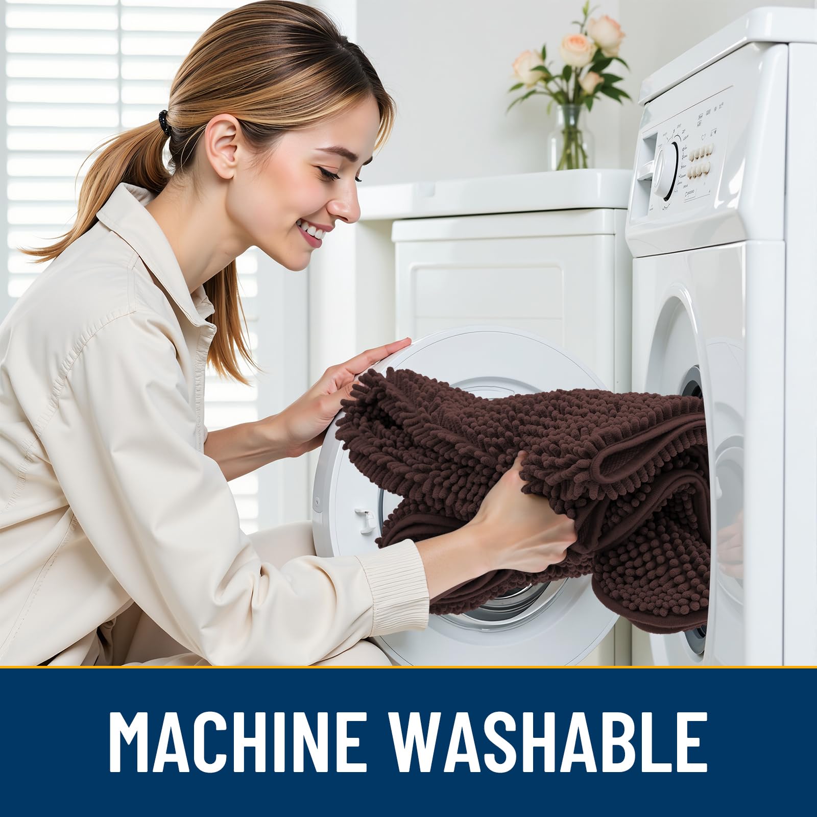 Smiry dog door mat machine washable for easy upkeep