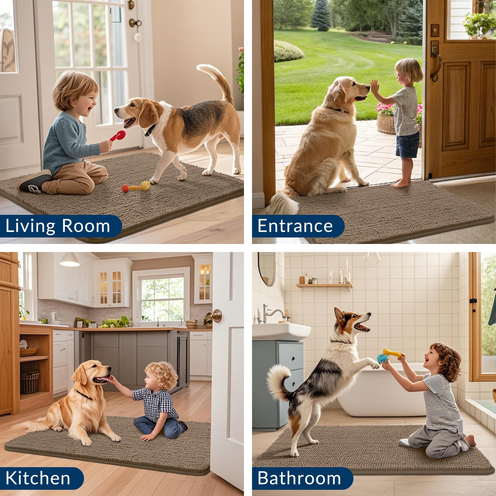 Smiry front door mat suits indoor entrances and lobbies.