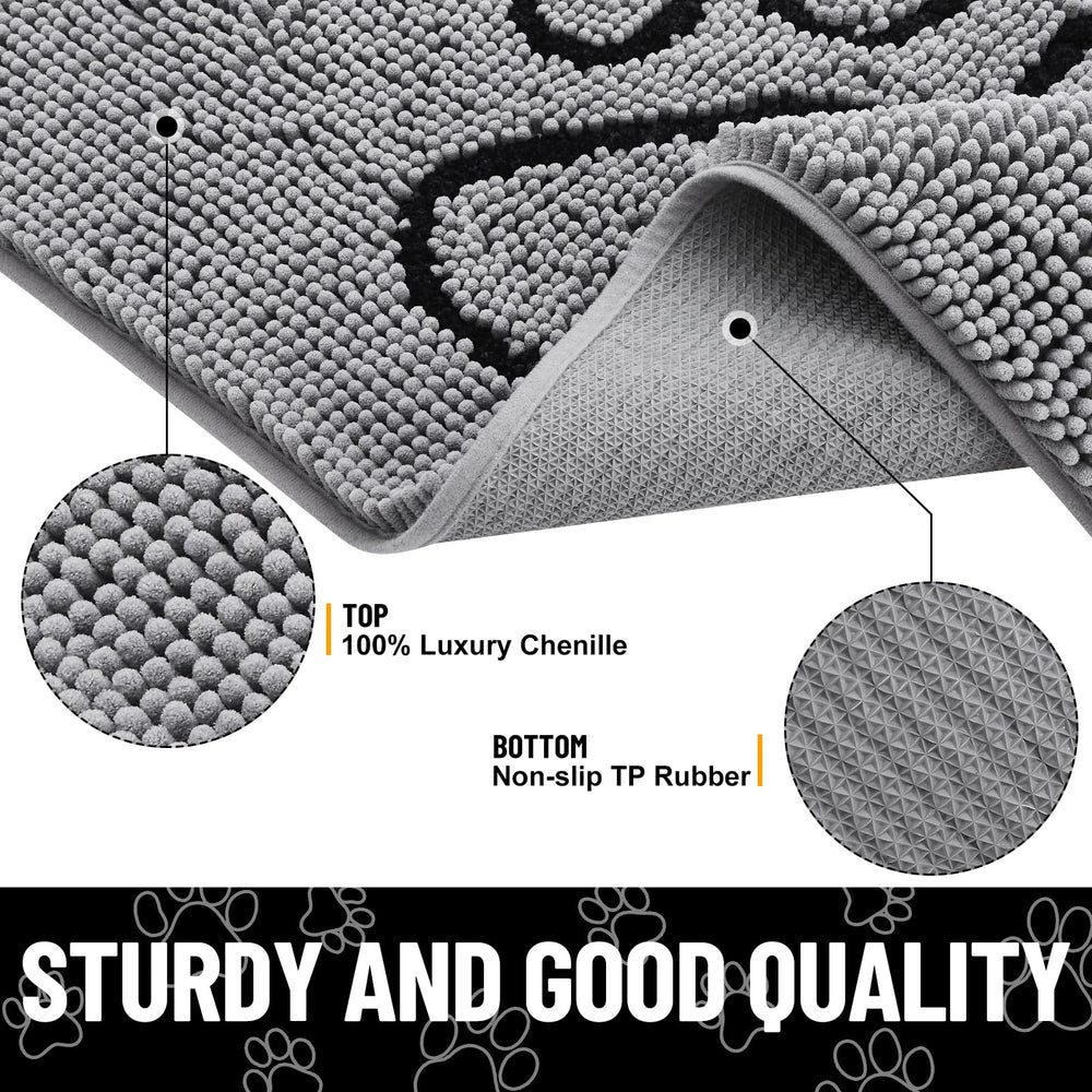 Smiry dog door mat with non-slip rubber base prevents slipping