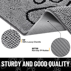 Smiry Dog Door Mat soft chenille fabric provides a cozy threshold.