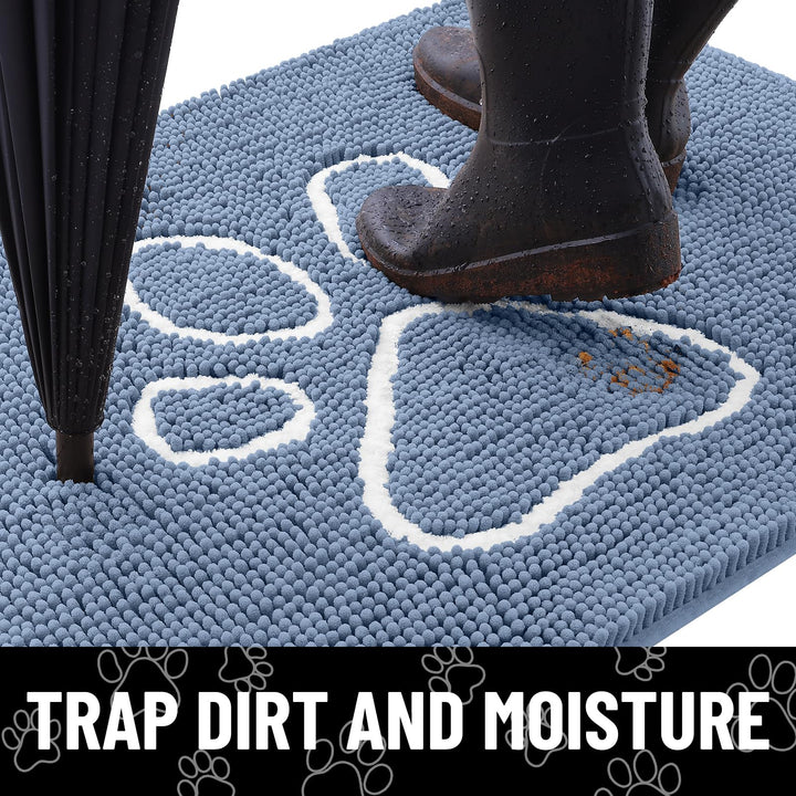 Smiry mat absorbs moisture and traps dirt to reduce tracking