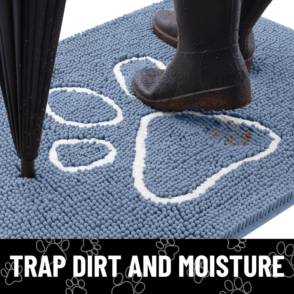 Smiry mat absorbs moisture and traps dirt to reduce tracking