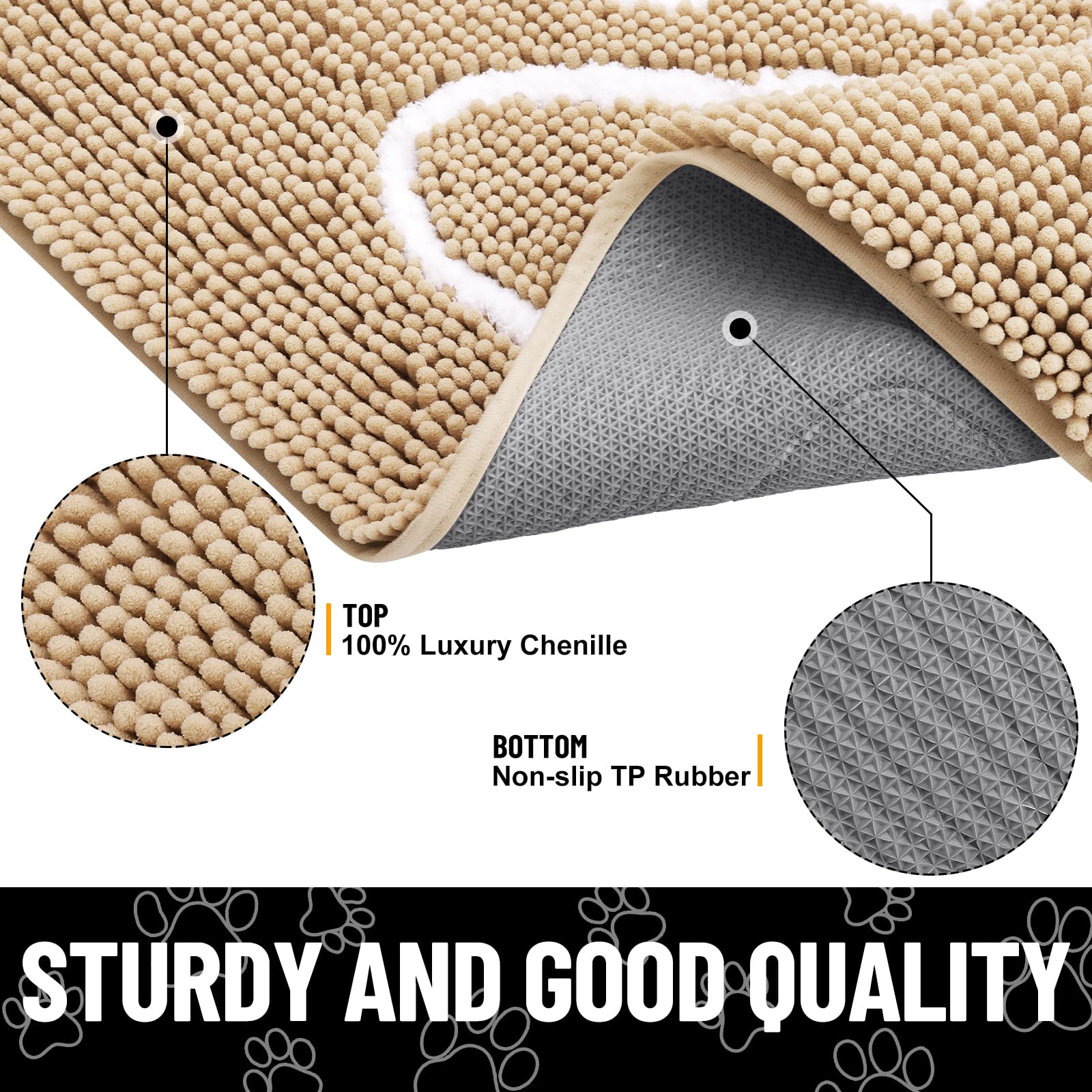 Smiry non-slip textured rubber base prevents mat movement during visits.