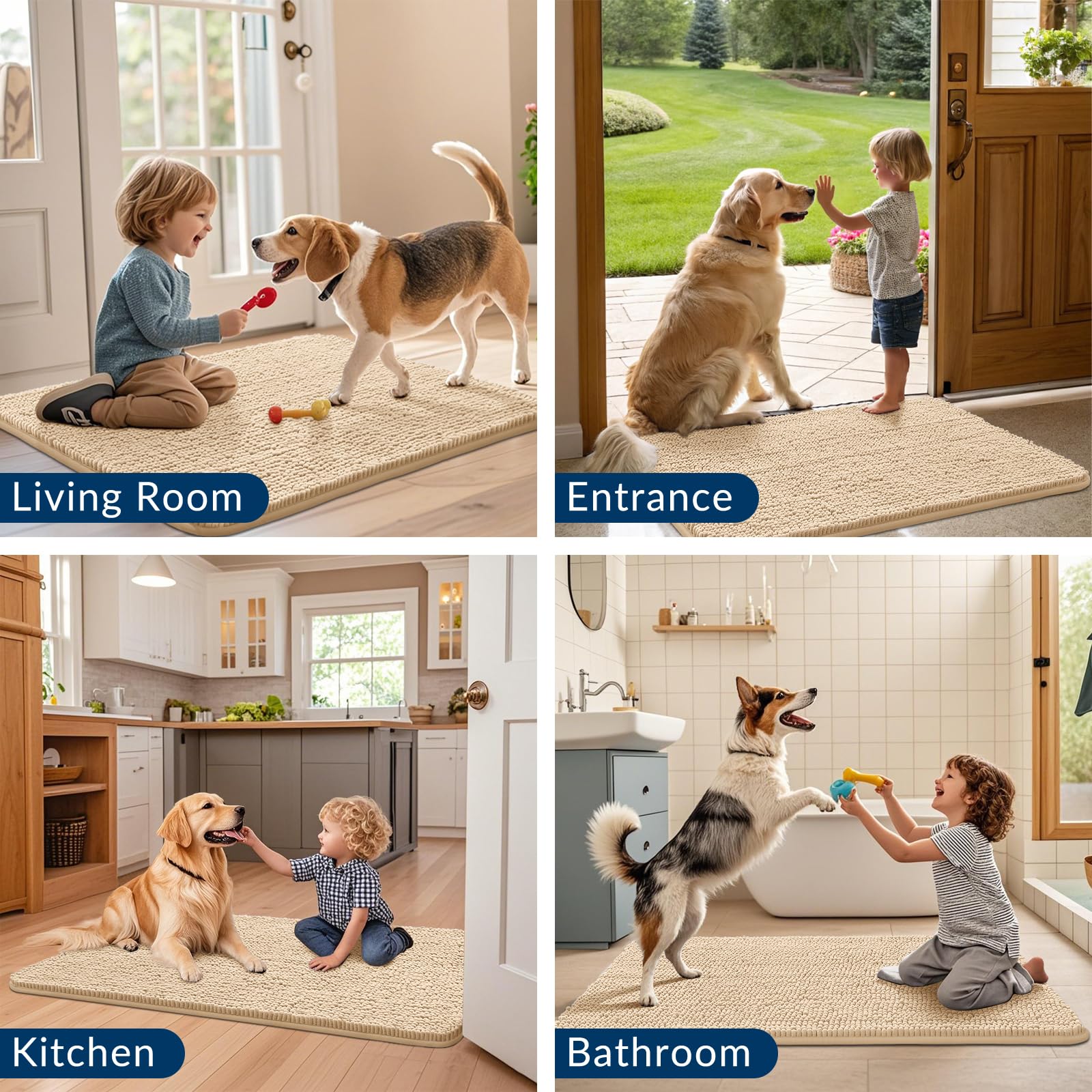 Smiry quick-dry entryway mat dries fast after damp visits.