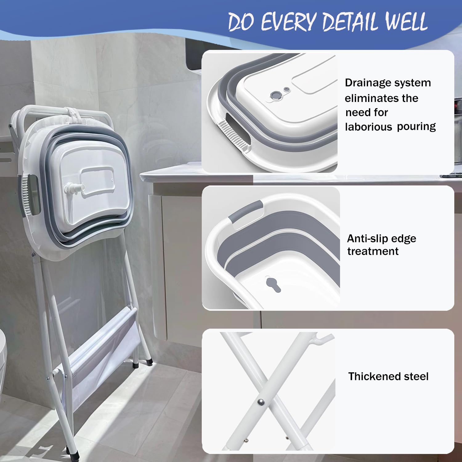 SMLXLXX quick fold design folds from 16.9 to 3.9 inches for easy storage.