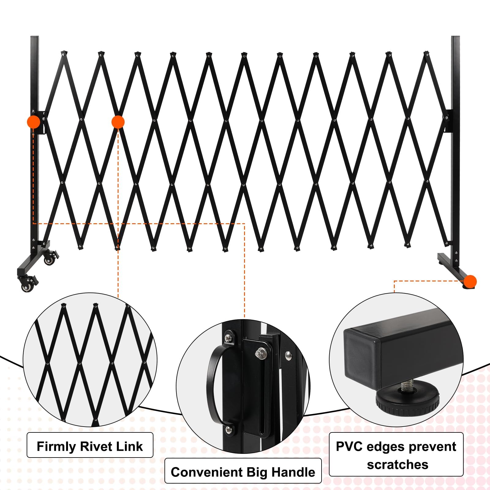 Smonter Expandable Barricade Gate extended to 129 inches for wide room separation