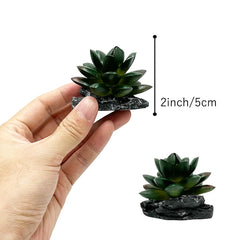 Smoothedo-Pets dark-green-3pcs decor creates natural looking foliage for bearded dragons and chameleons.