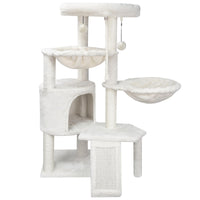 Smouatou Wang Xin cat tree top platform provides a cozy lookout for cats.