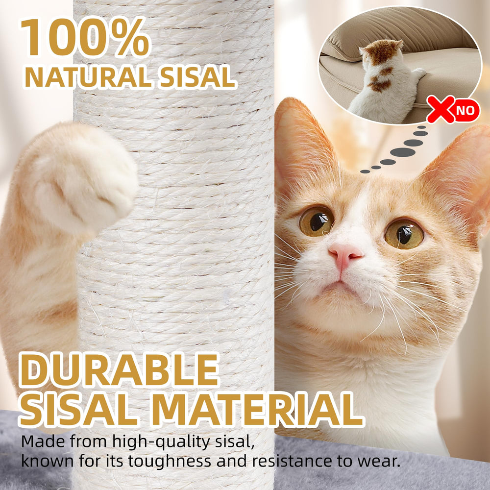 Smouatou Xin sturdy base keeps the cat tree stable