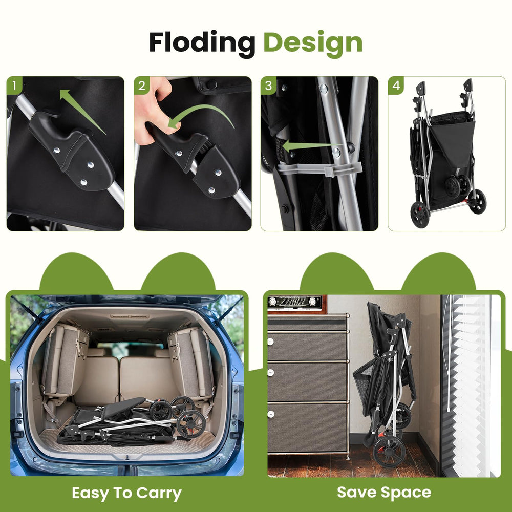 SMUG storage basket keeps essentials close during strolls and park trips.
