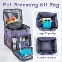 SMYV pet grooming bag crossbody strap frees hands during outings.