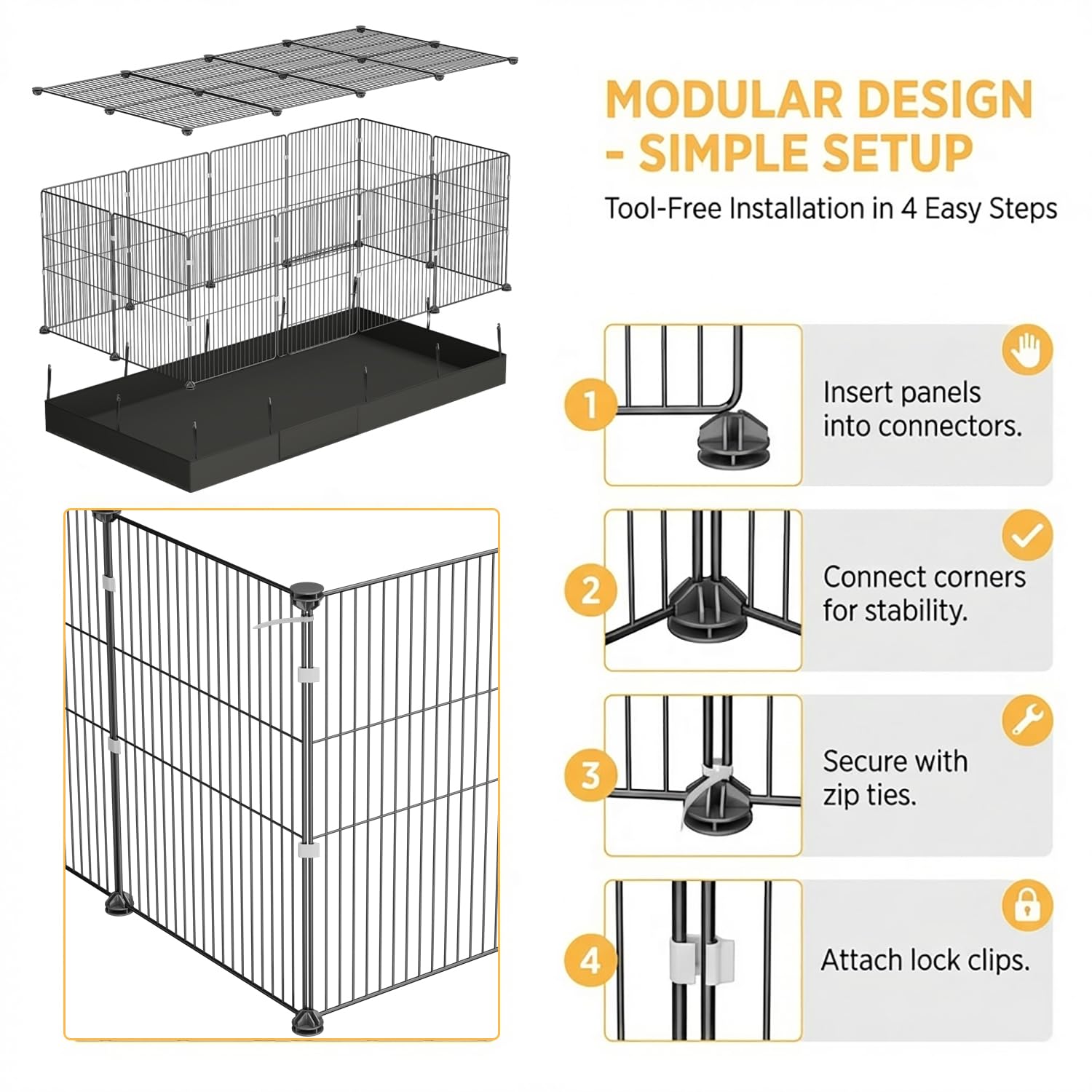 SNAAT expandable cage system adapts from compact to spacious habitats