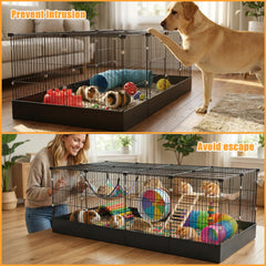 SNAAT guinea pig cage with secure hook connection for quick setup and stable maintenance
