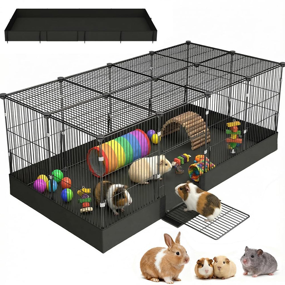SNAAT 20-planes guinea pig cage with waterproof liner protects surfaces and deters chewing