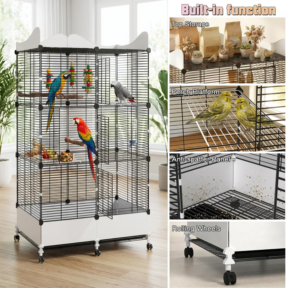 SNAAT bird cage bottom splash guard reduces seed scatter for cleaner floors.