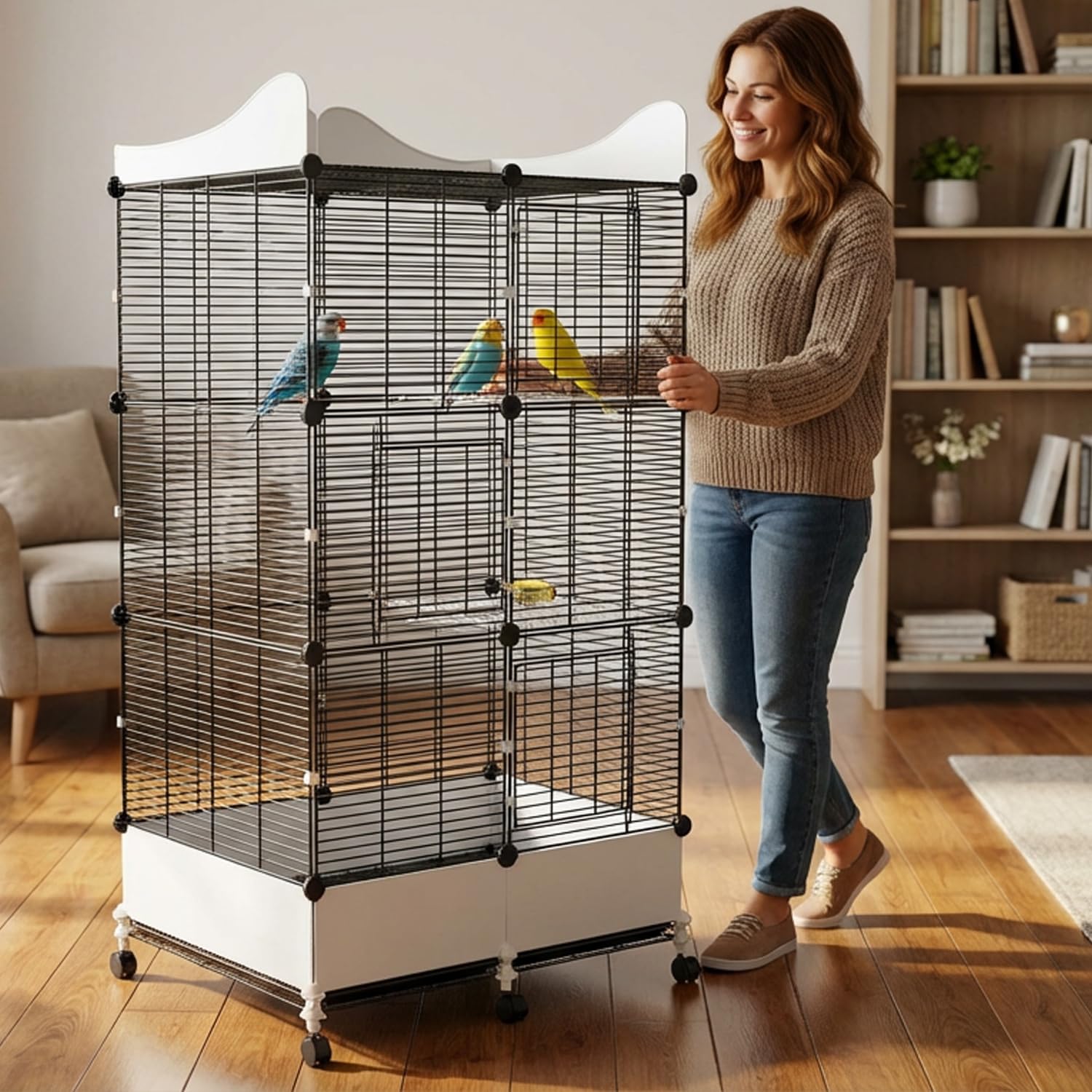 SNAAT durable spacious aviary supports comfortable living for budgies and cockatiels.