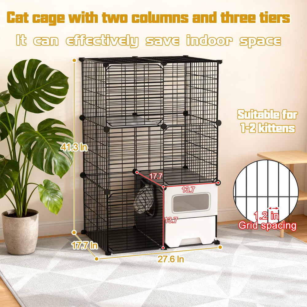 SNAAT cat cage provides a large exercise space for kittens indoors