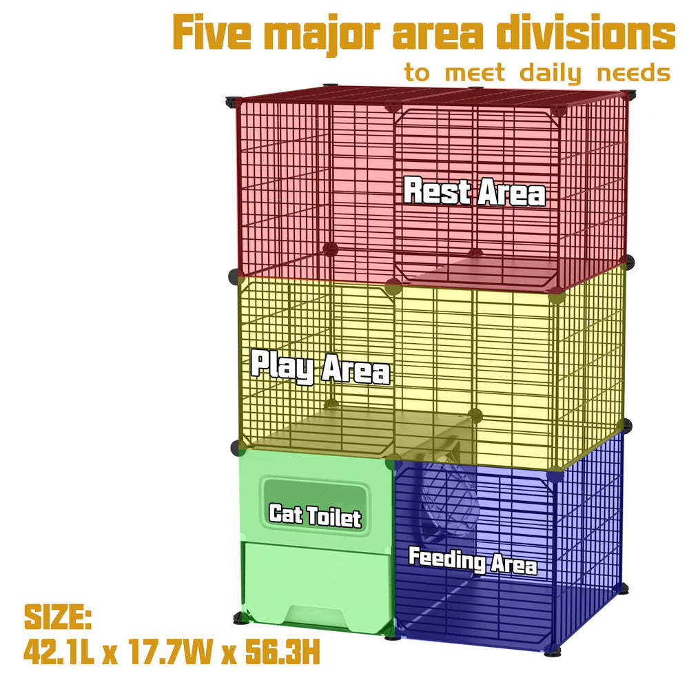 SNAAT cat cage uses seamless platforms for paw comfort and airflow