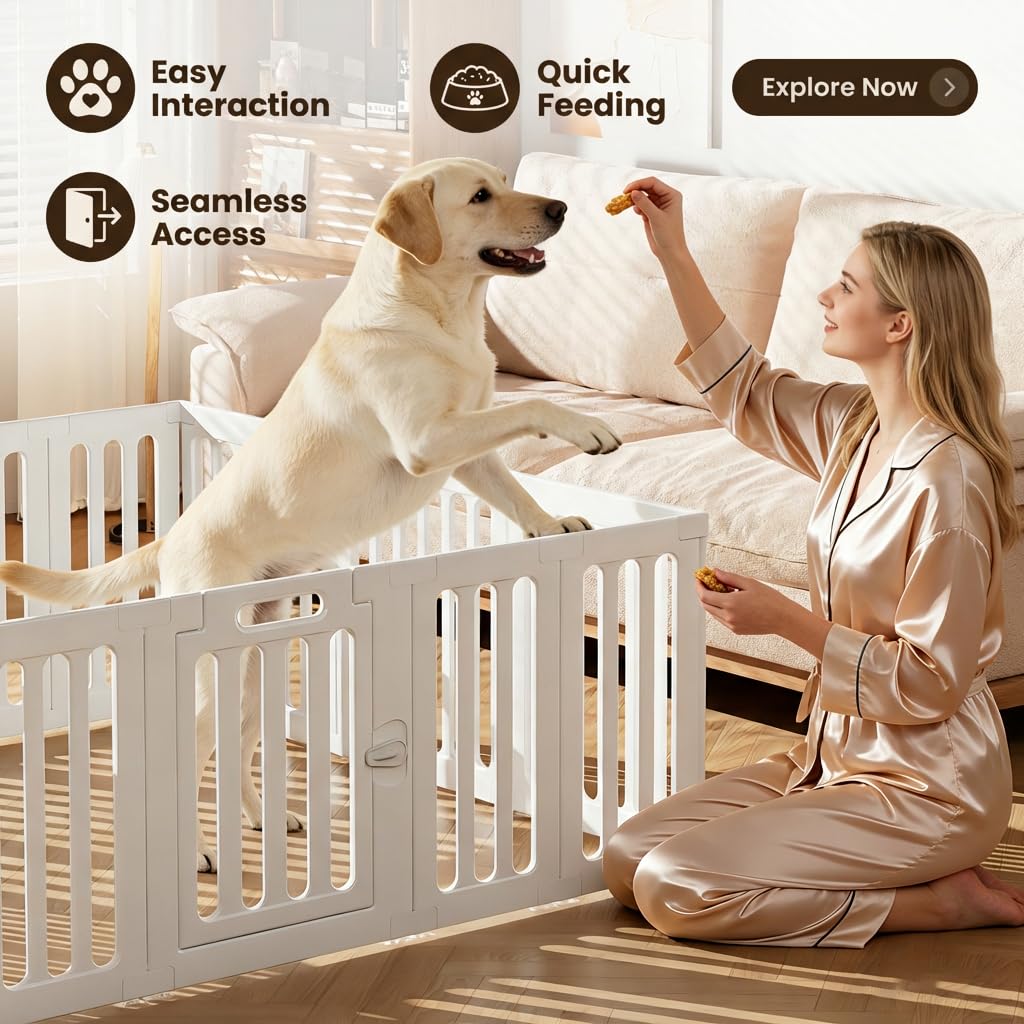 SNAAT dog playpen outdoors ready for yard or camping use.