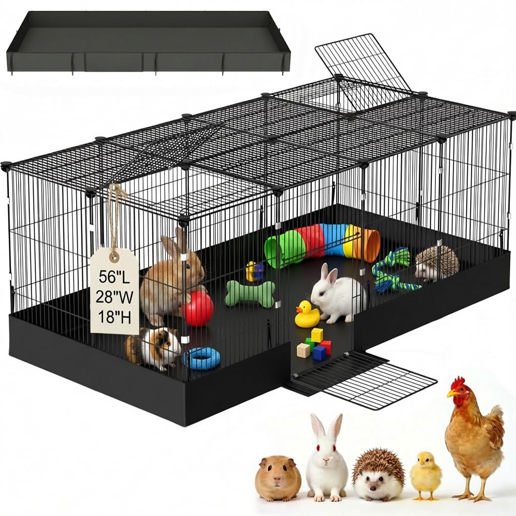 SNAAT guinea pig cage with waterproof liner close-up showing chew-resistant protection