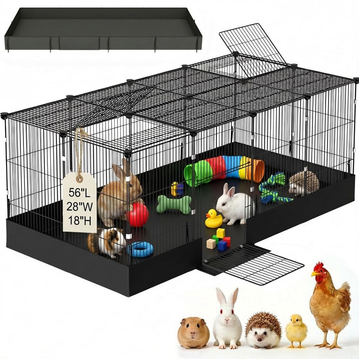 SNAAT guinea pig cage with waterproof liner close-up showing chew-resistant protection