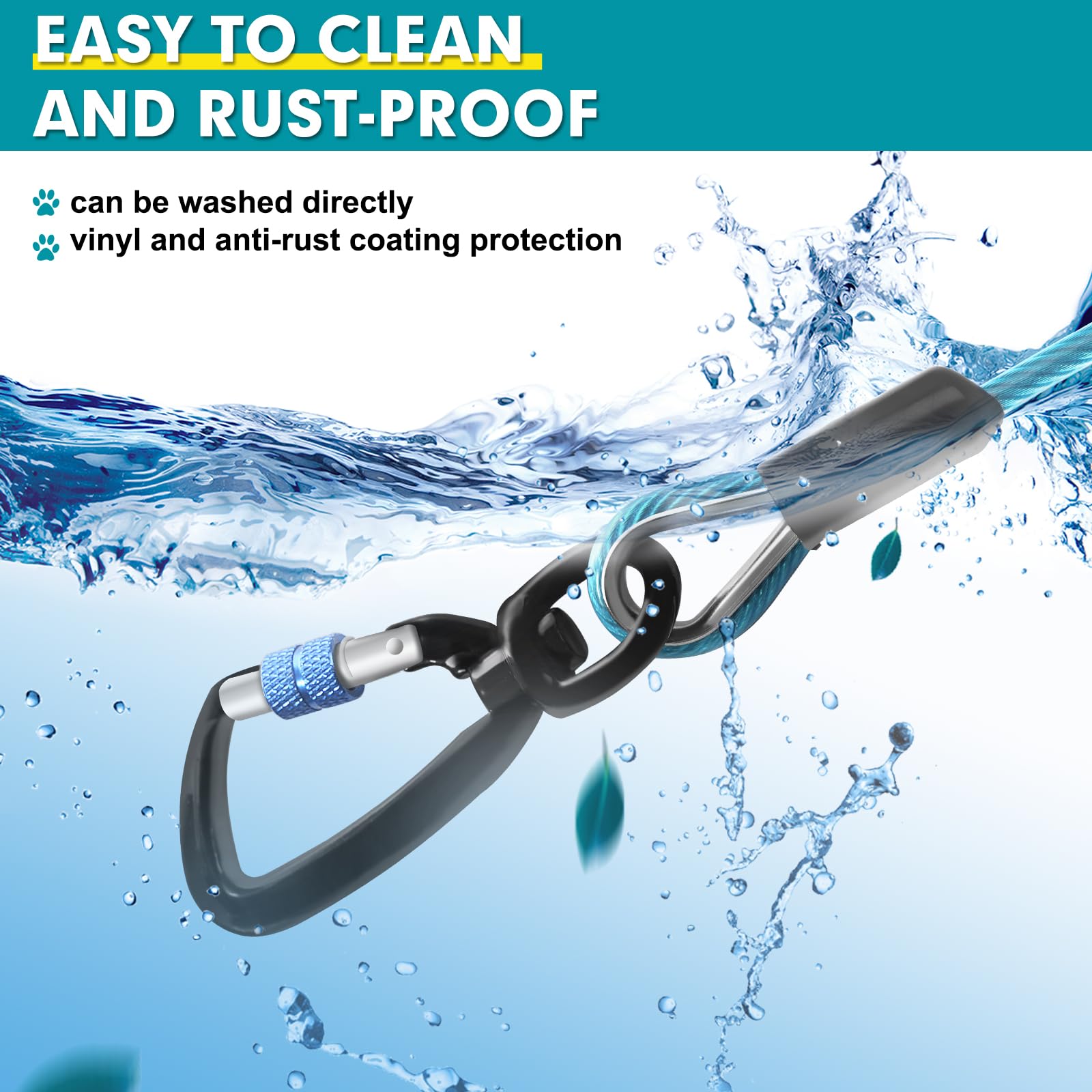 Snagle Paw anti-rust coating allows easy cleaning and weather resistance.