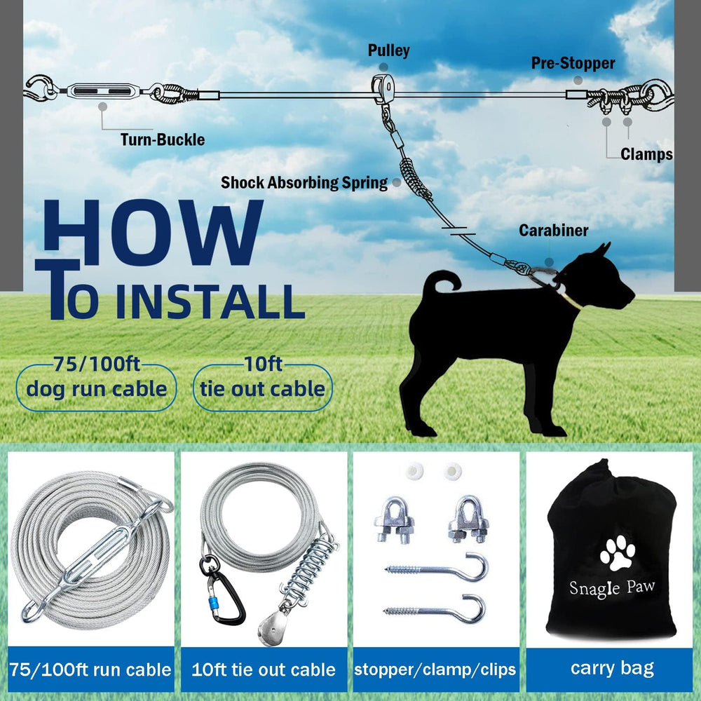 Snagle Paw anti-shock runner line reduces tension for a smoother run.